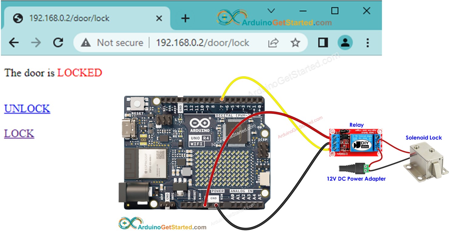 Arduino Uno R4 deurslot webbrowser