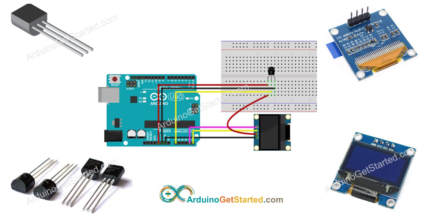 Arduino LM35 Temperatuursensor OLED W