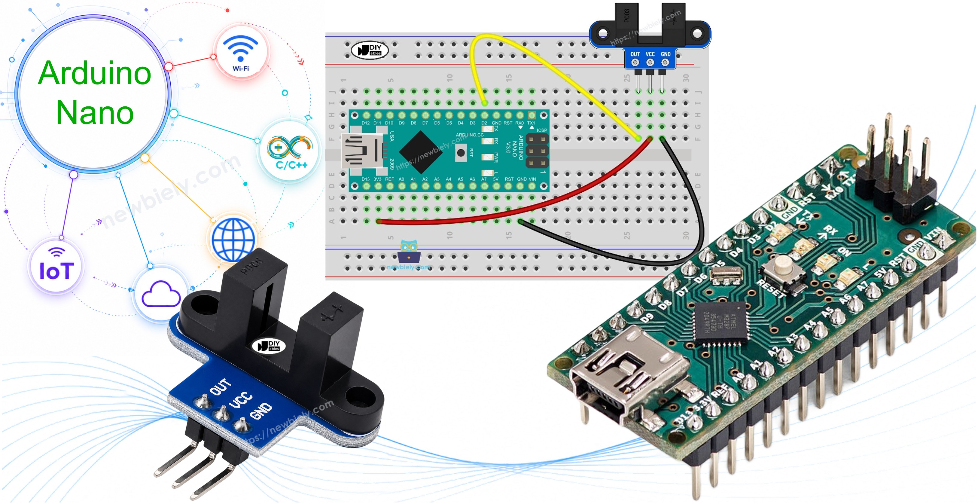 Arduino Nano optische IR-sleufsensor