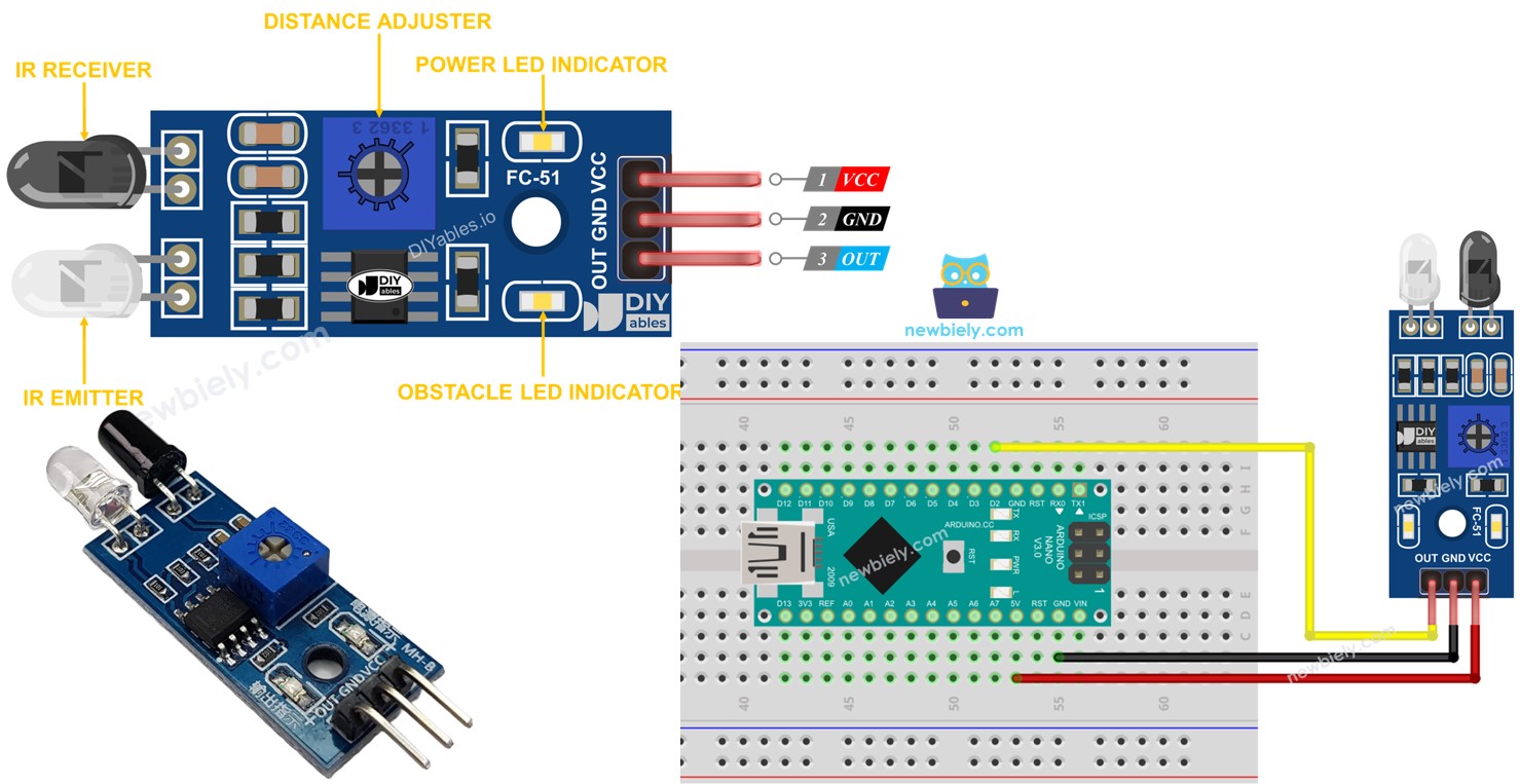 Arduino Nano Obstakel detectiesensor
