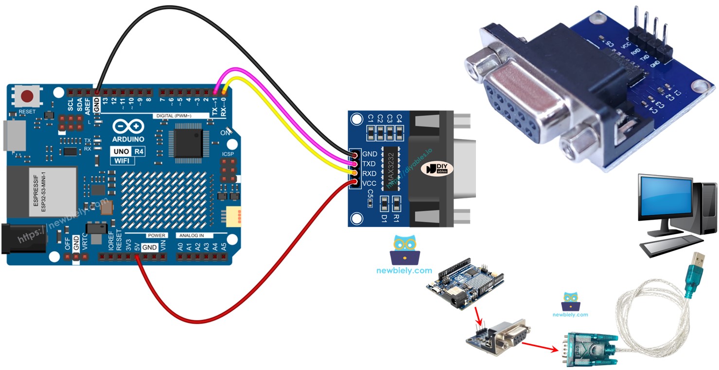 Arduino UNO R4 RS-232