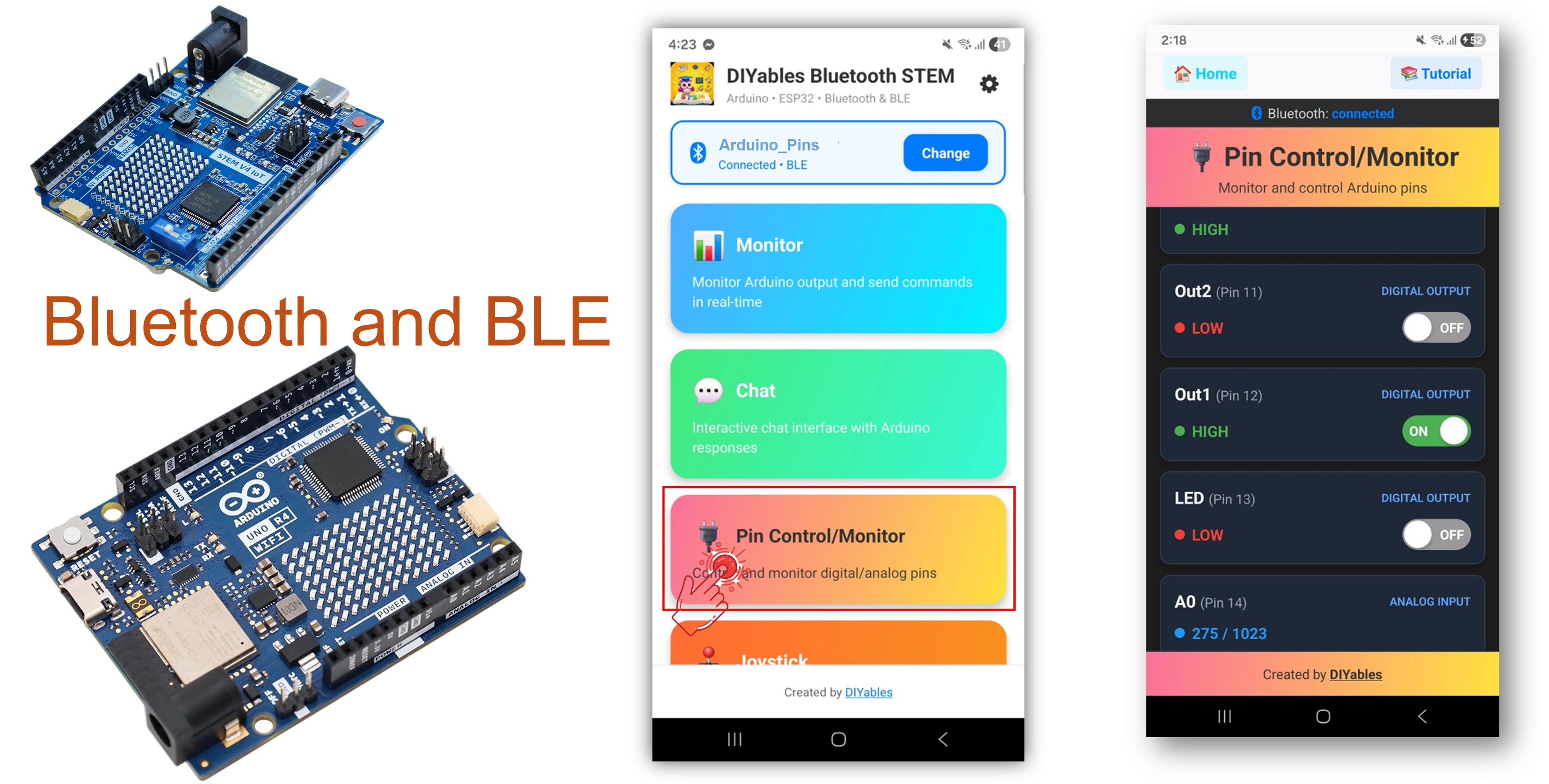 Arduino UNO R4 WiFi Bluetooth Digitale Pinnen Voorbeeld - GPIO Pin Bediening via BLE Tutorial