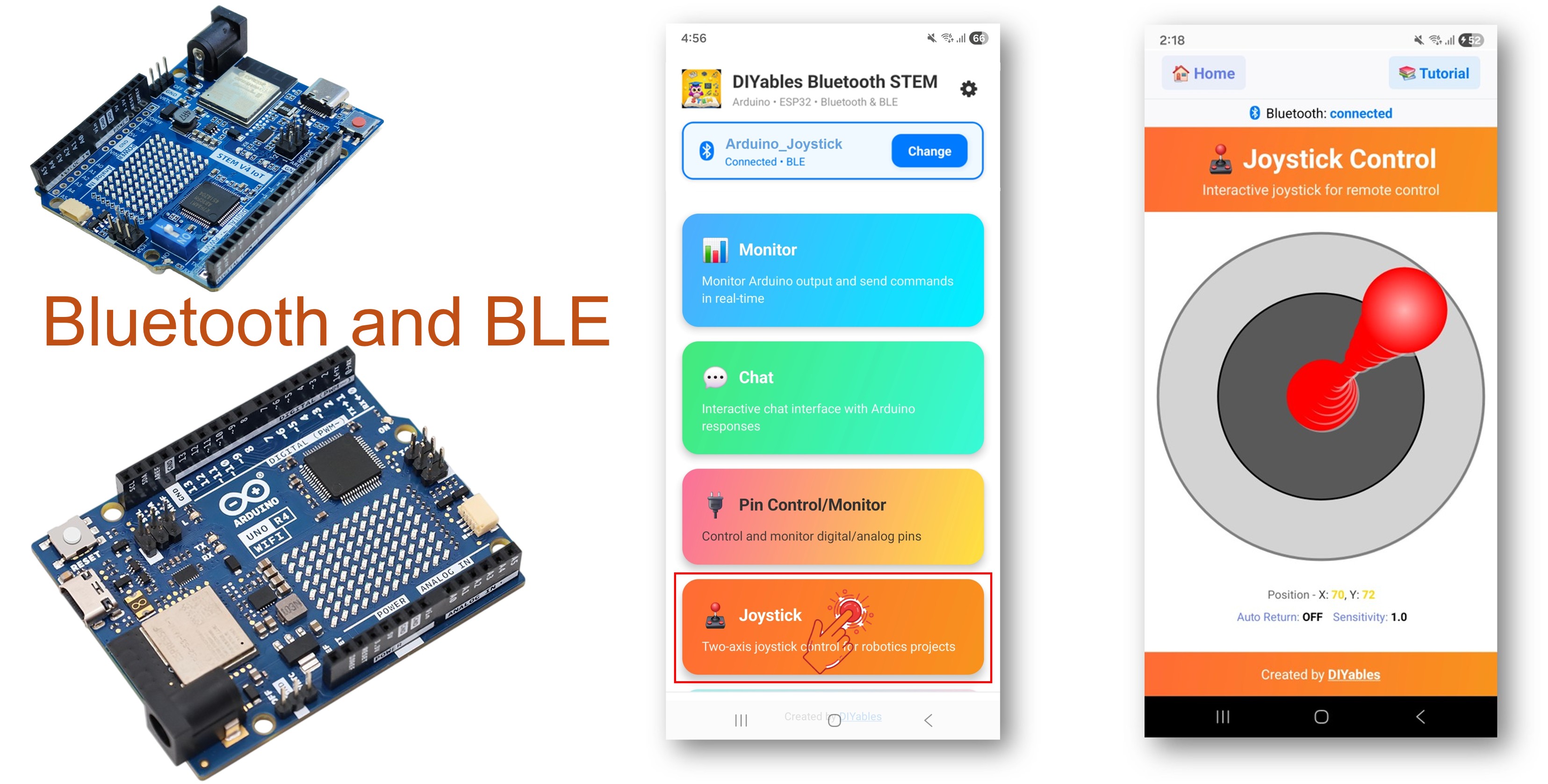 Arduino UNO R4 WiFi Bluetooth Joystick Voorbeeld - 2D Richtingsbesturing via BLE Tutorial