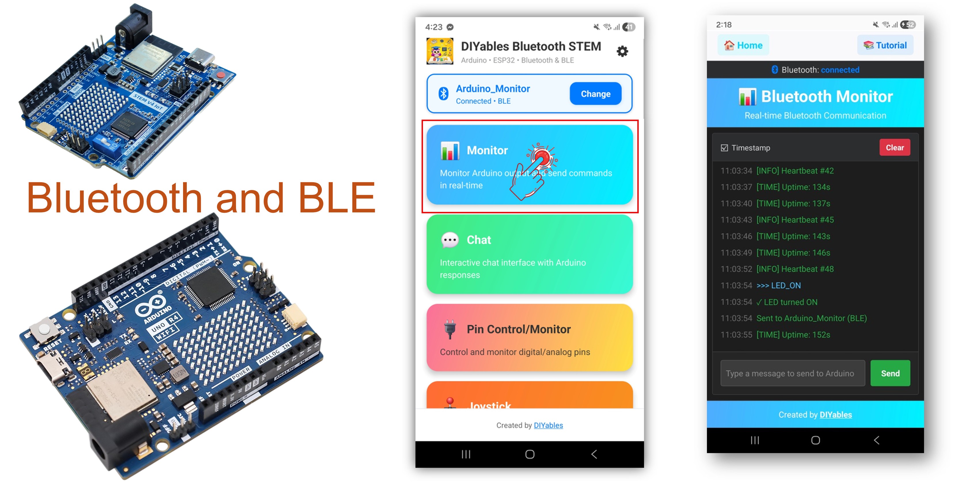 Arduino UNO R4 WiFi Bluetooth Monitor Voorbeeld - Draadloze Seriële Monitor via BLE Tutorial