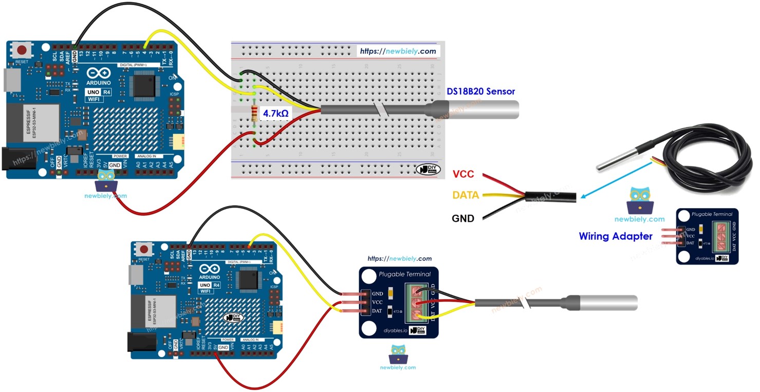 Arduino Uno R4 Temperatuursensor