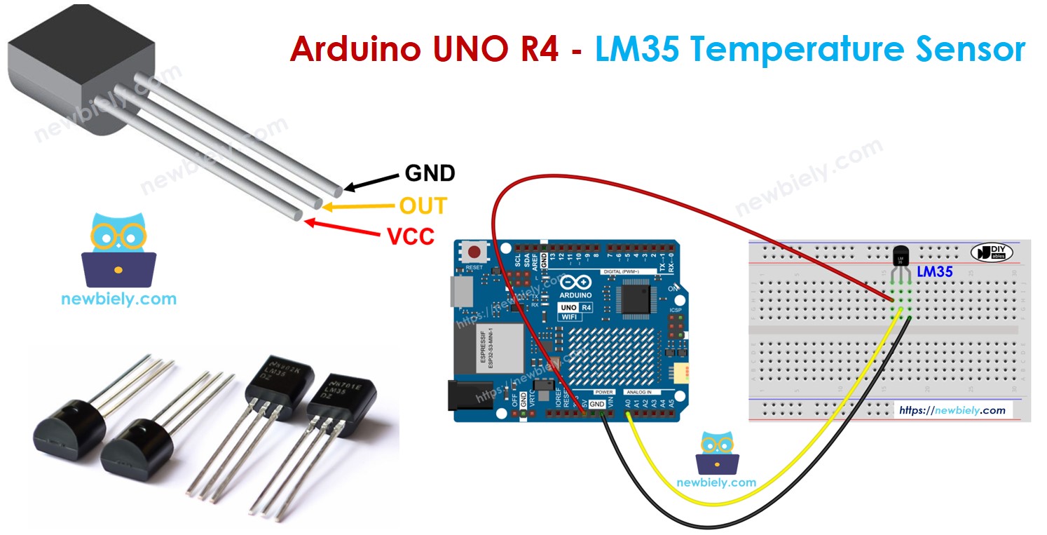 Arduino UNO R4 LM35 temperatuursensor