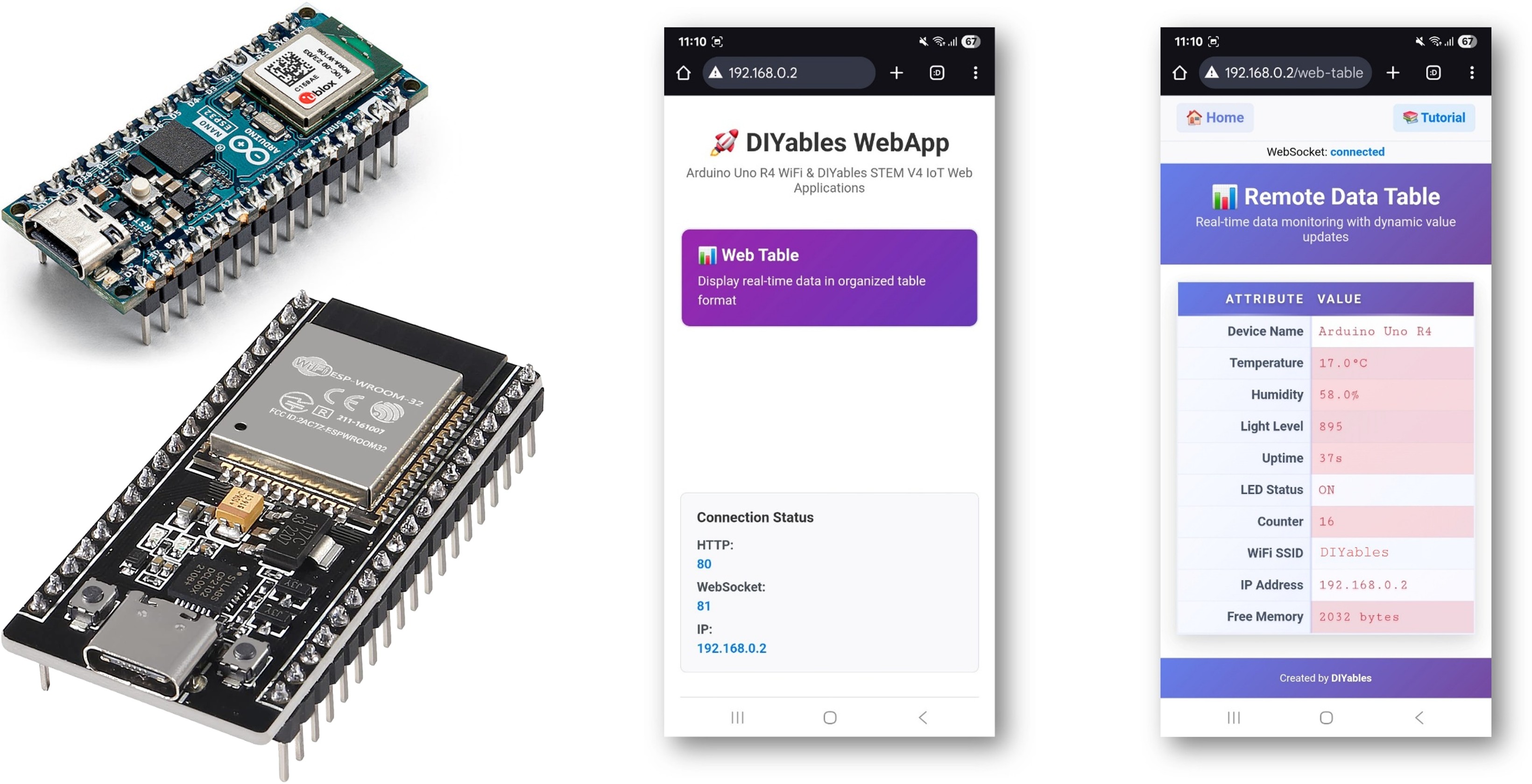 Arduino WebTable Example - Real-time Data Display Tutorial