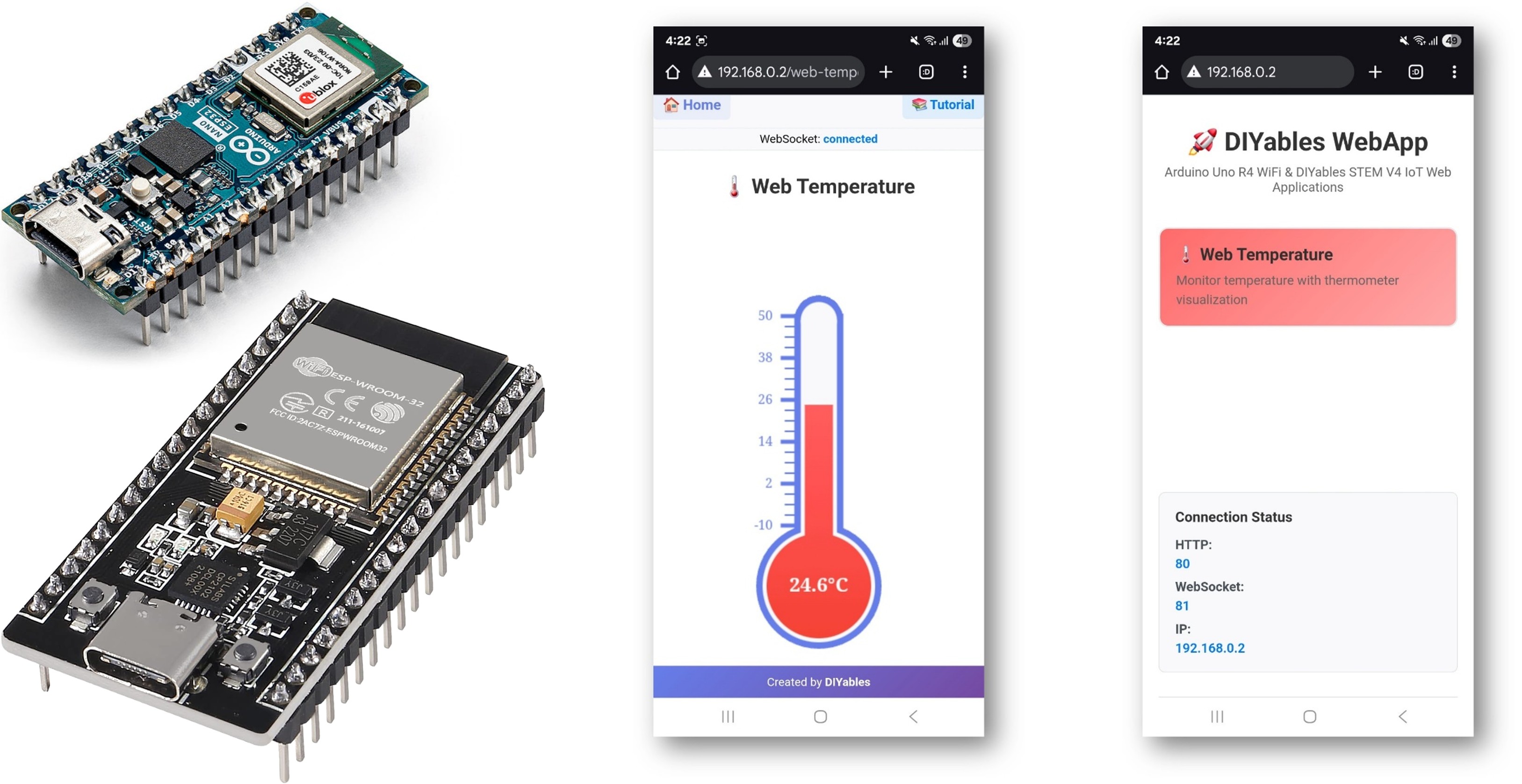 Arduino WebTemperature Example - Thermometer Display Interface Tutorial