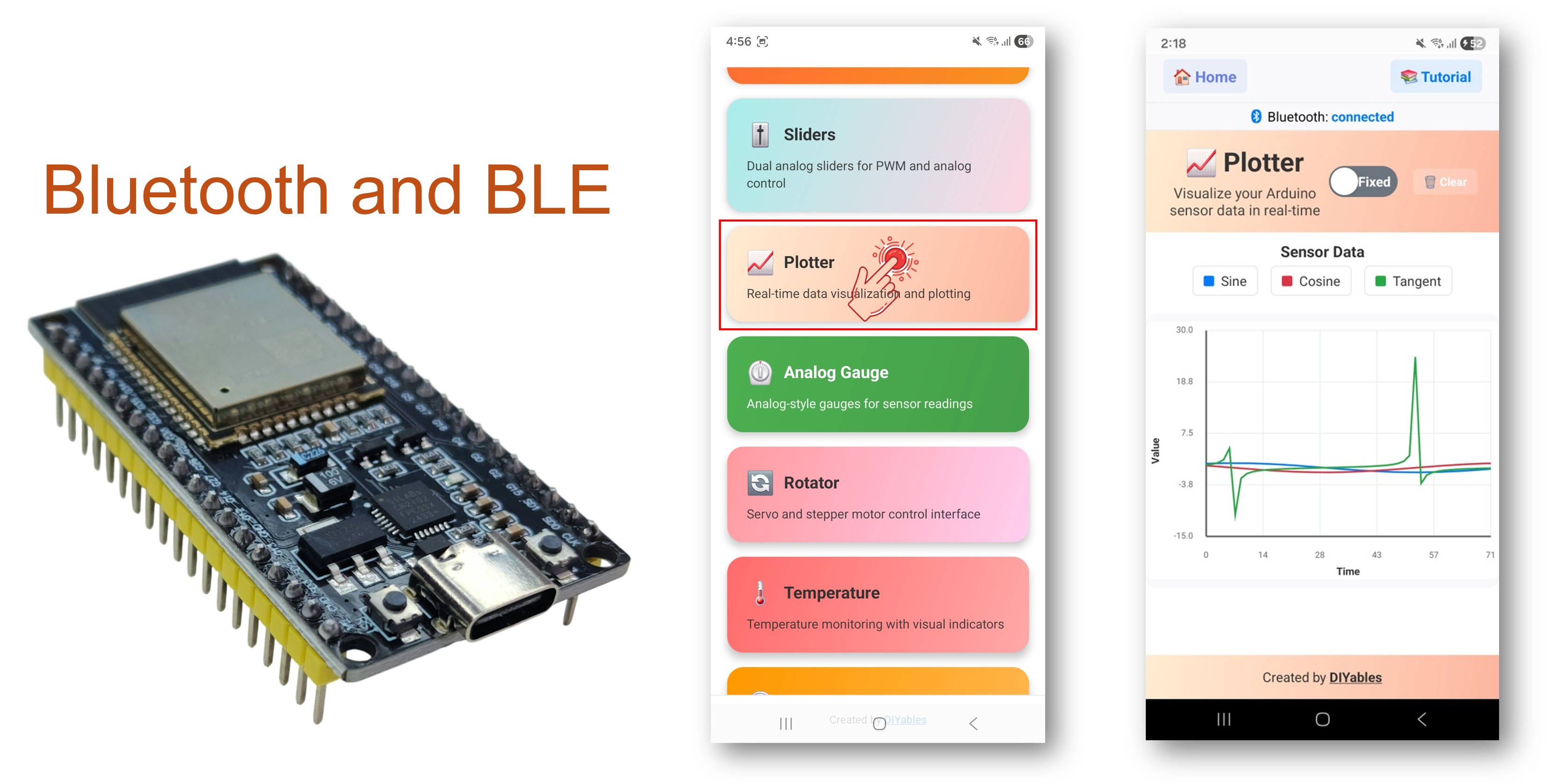 ESP32 Bluetooth Plotter Voorbeeld - Tutorial voor Real-Time Data Plotten Interface