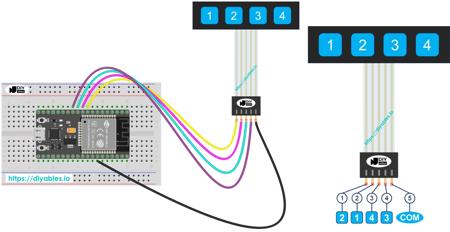 ESP32 Keypad 1x4