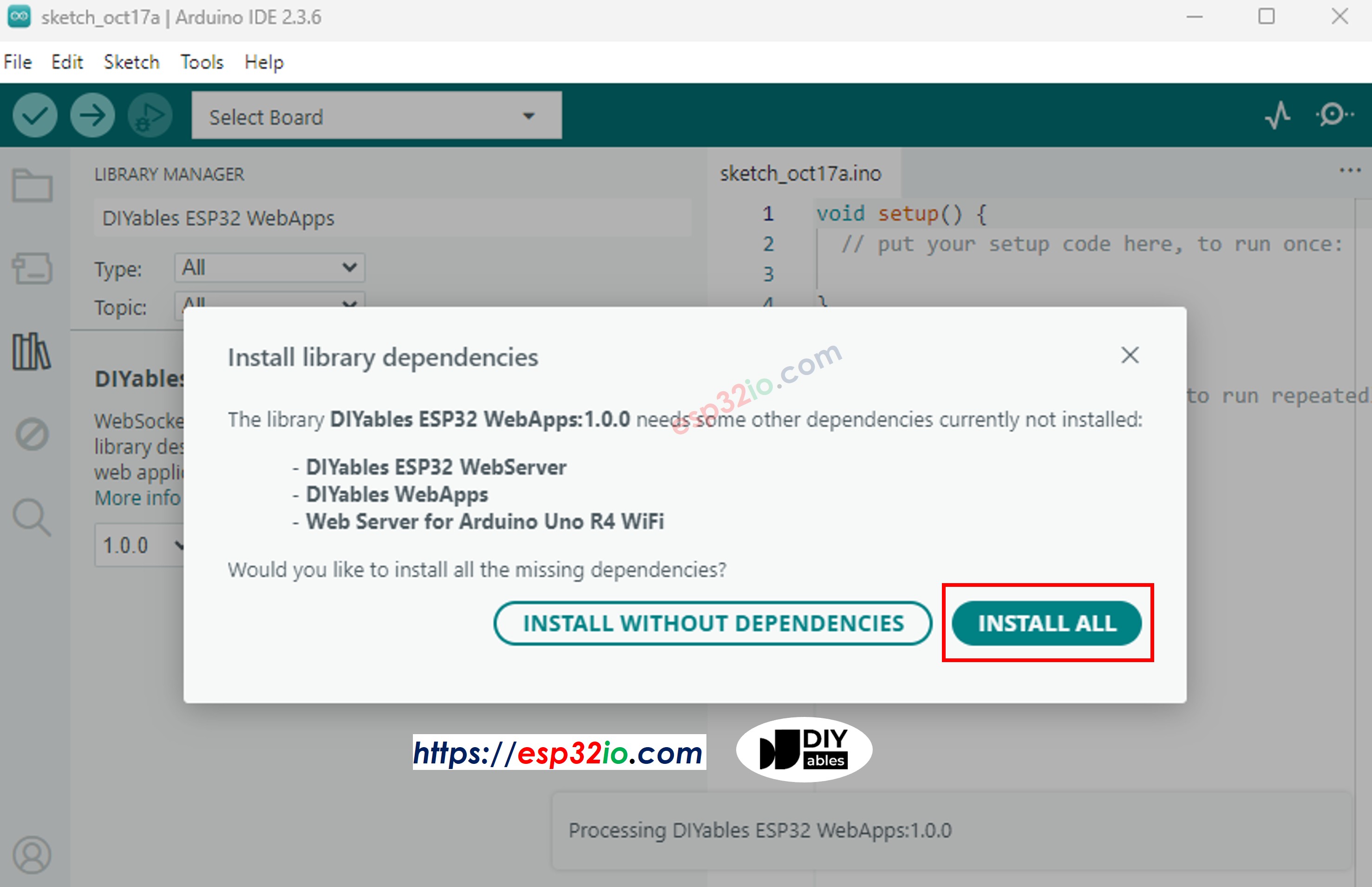 DIYables ESP32 WebApps dependency