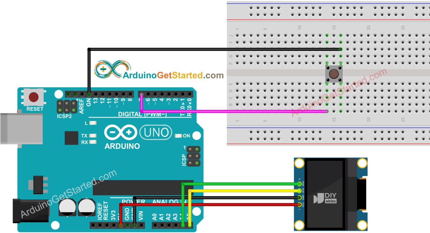 Arduino Knop OLED Bedradingsschema