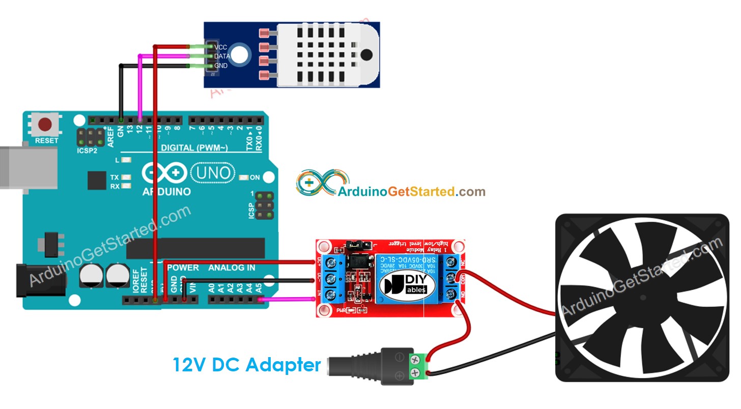 Arduino koelsysteem ventilator aansluitschema