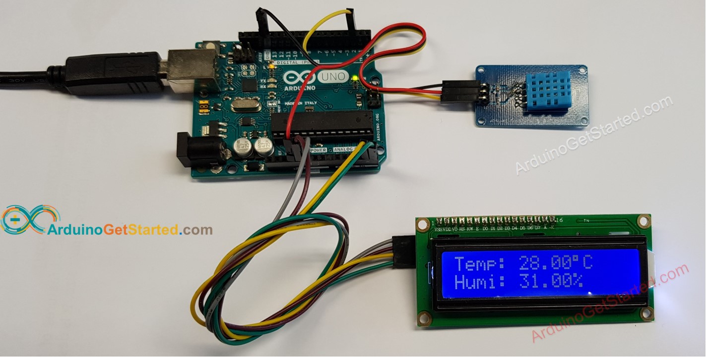 Arduino DHT11 LCD Bedrading