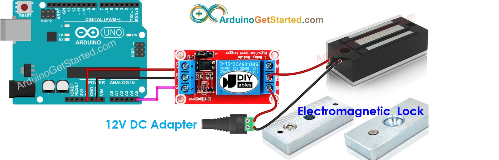 Arduino Elektromagnetisch Slot Bedradingsschema