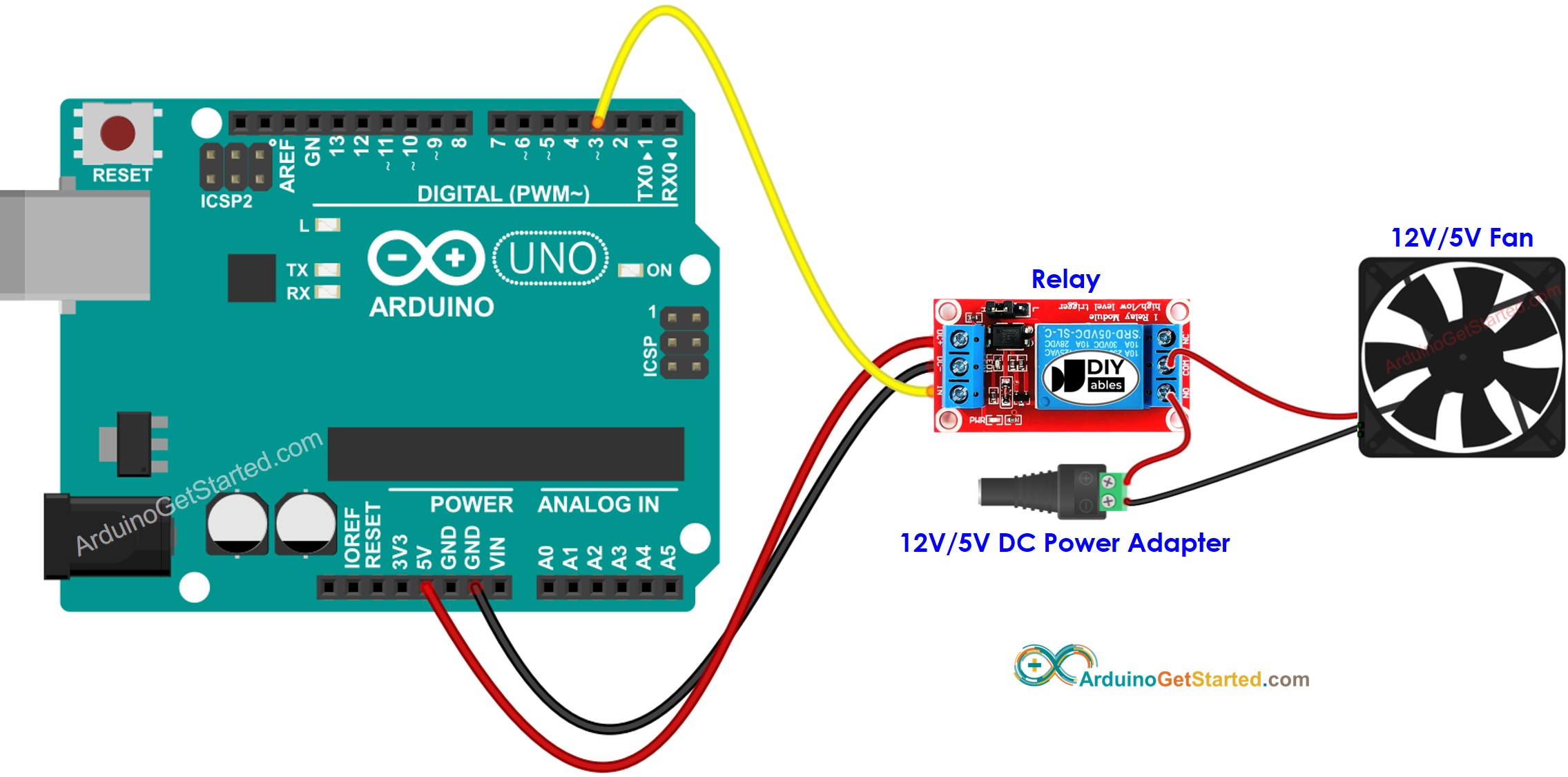 Arduino Ventilator Aansluitschema