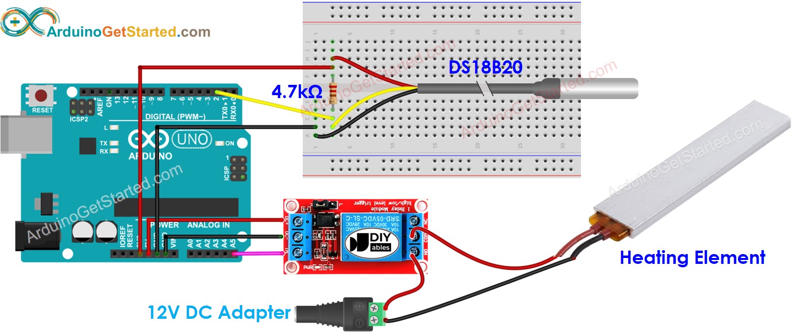 Arduino verwarmingssysteem bedradingsschema