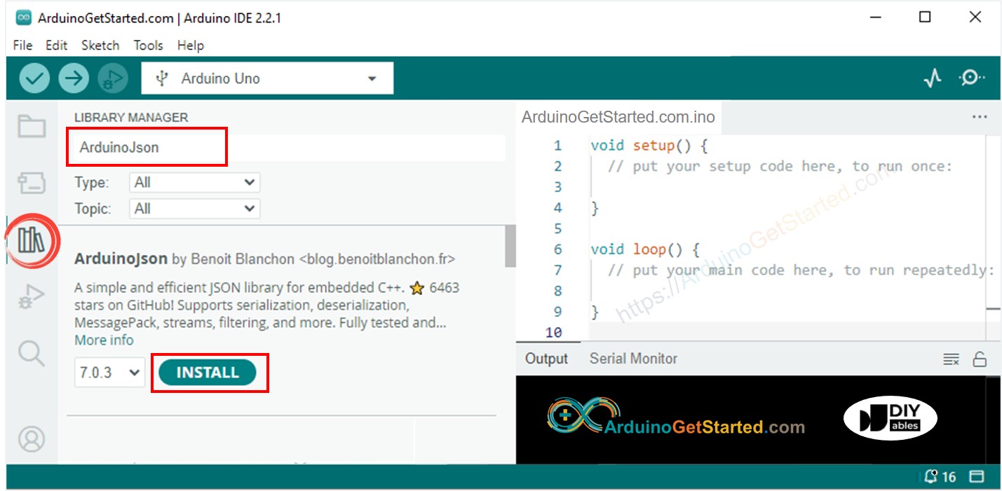 Arduino Json library