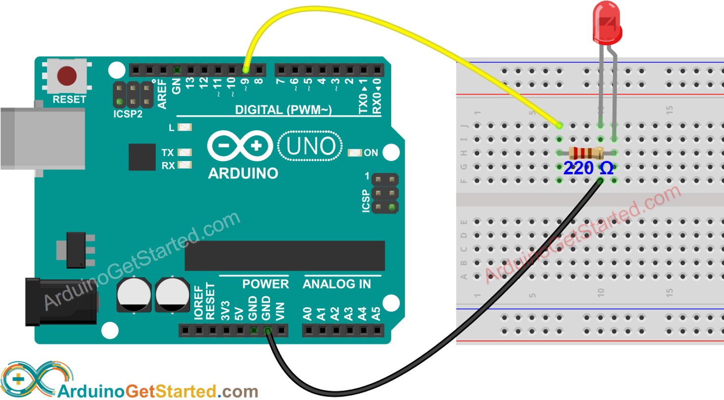 Arduino LED Bedradingsschema