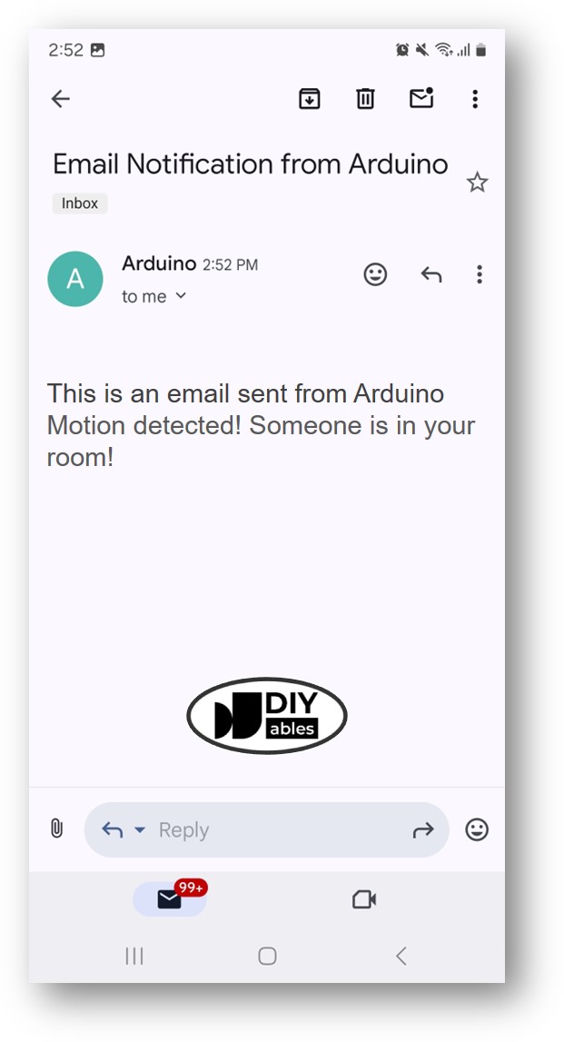 Arduino bewegingssensor e-mail