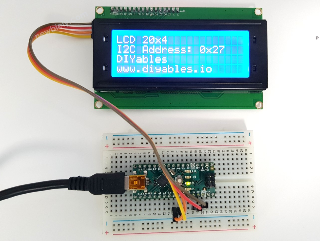 Arduino Nano lcd toont tekst