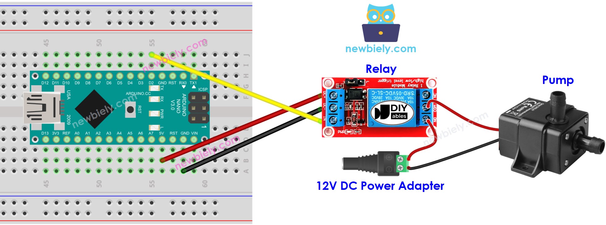 Arduino Nano Pomp aansluitschema