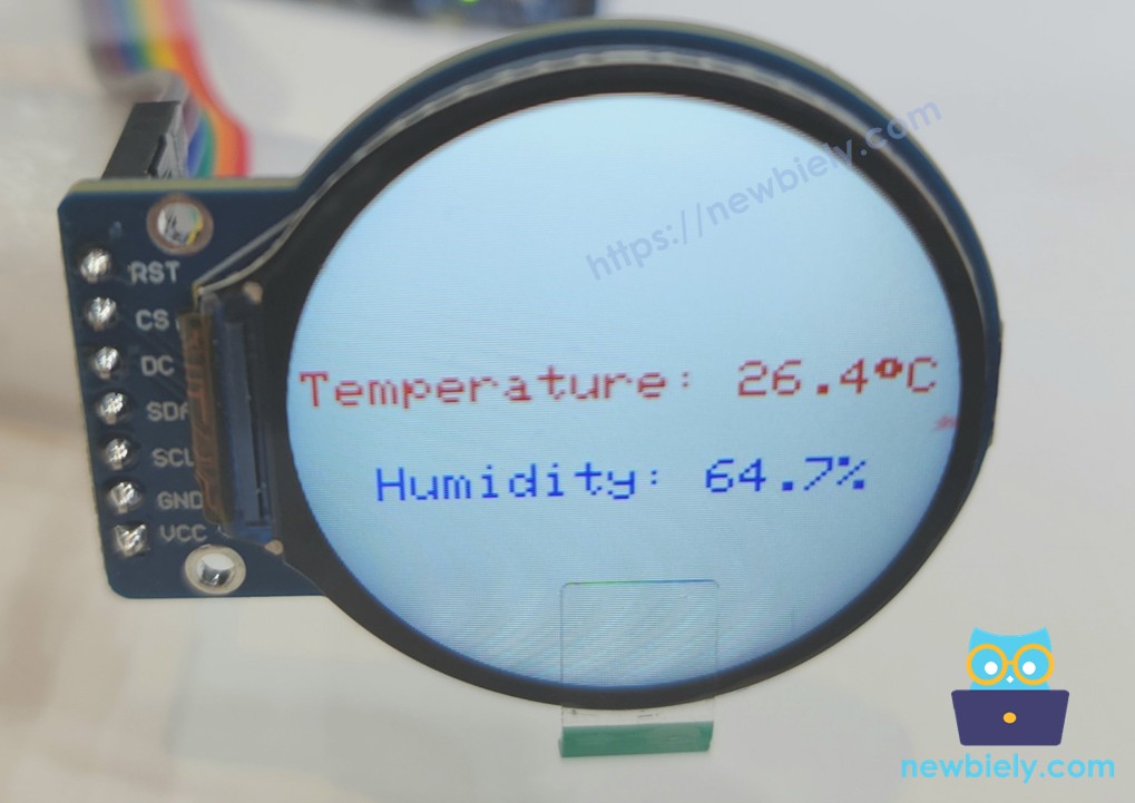 Arduino Nano Round Circular TFT LCD Display Screen show text and number