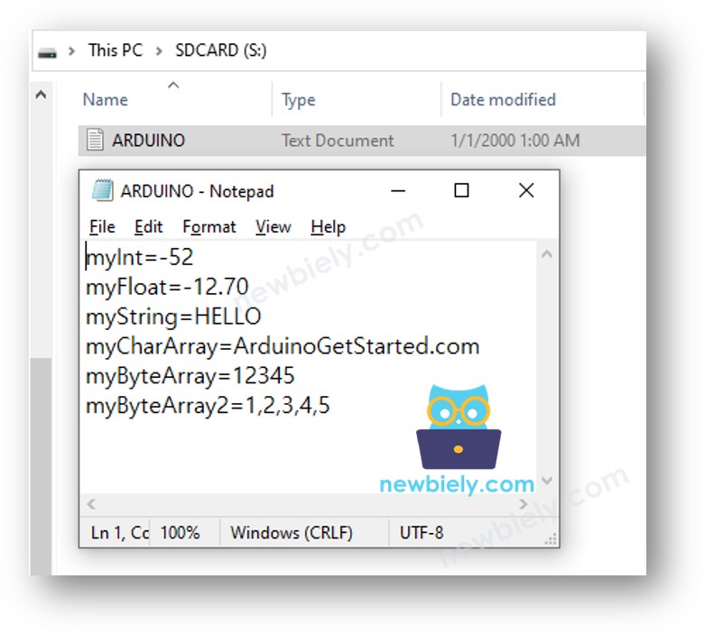 Arduino Nano schrijft variabele naar Micro SD-kaart