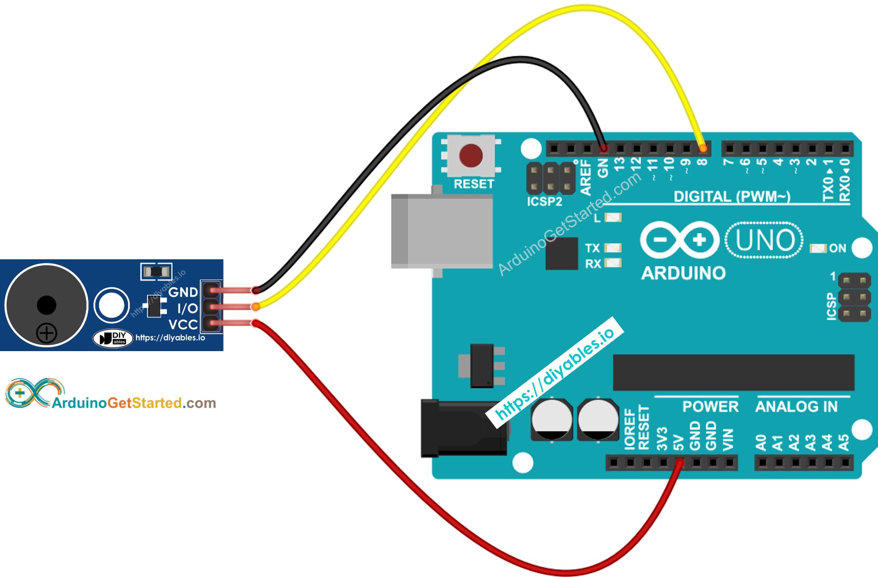 Arduino Buzzer Module Aansluitschema
