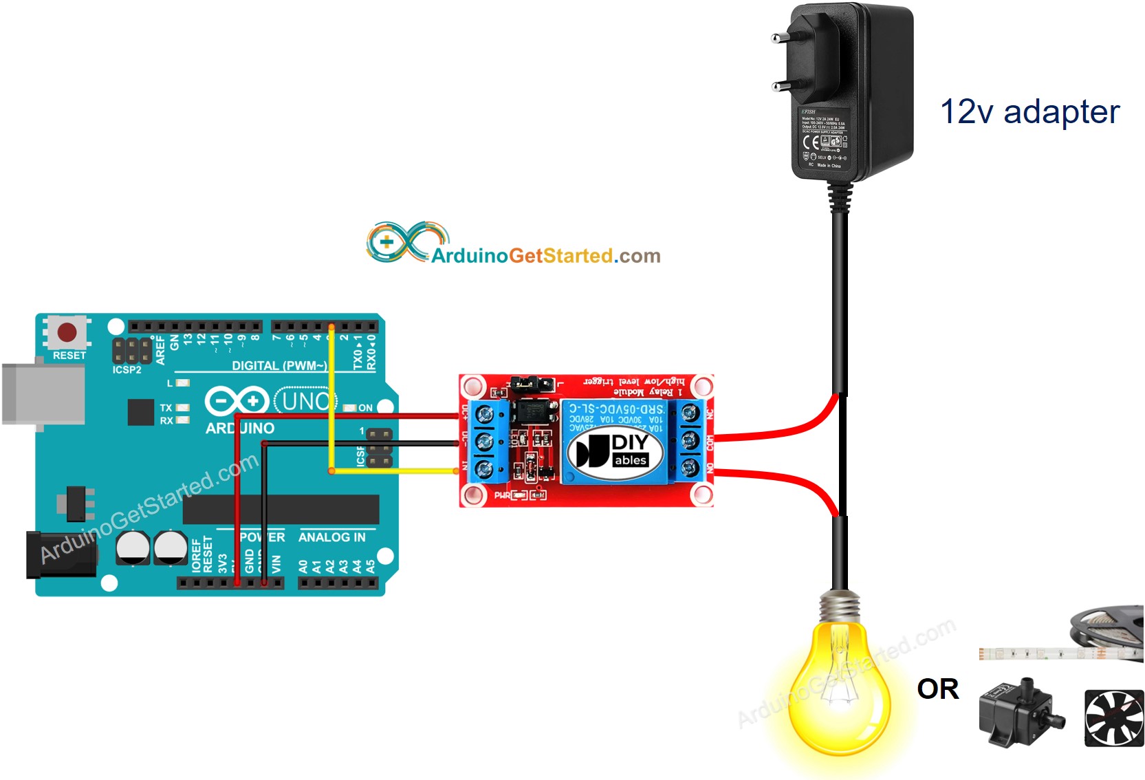 Arduino Relay Aansluitschema