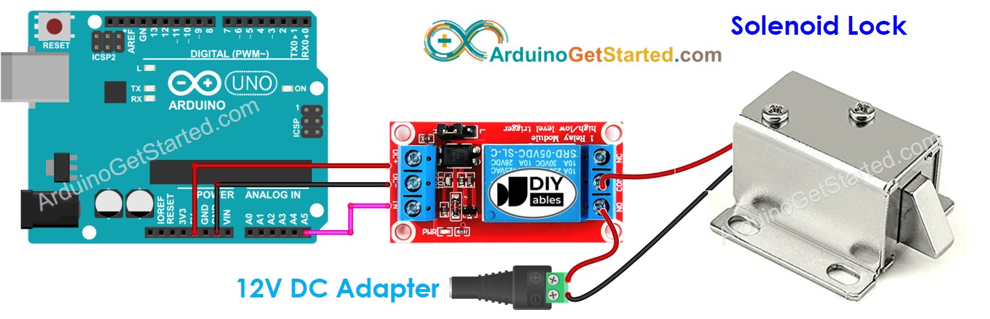 Arduino Solenoid Slot Bedradingsschema