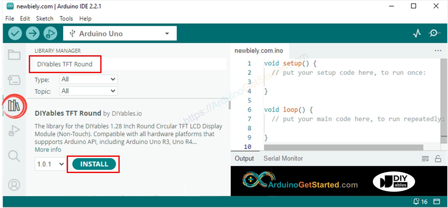 Arduino TFT LCD library installation