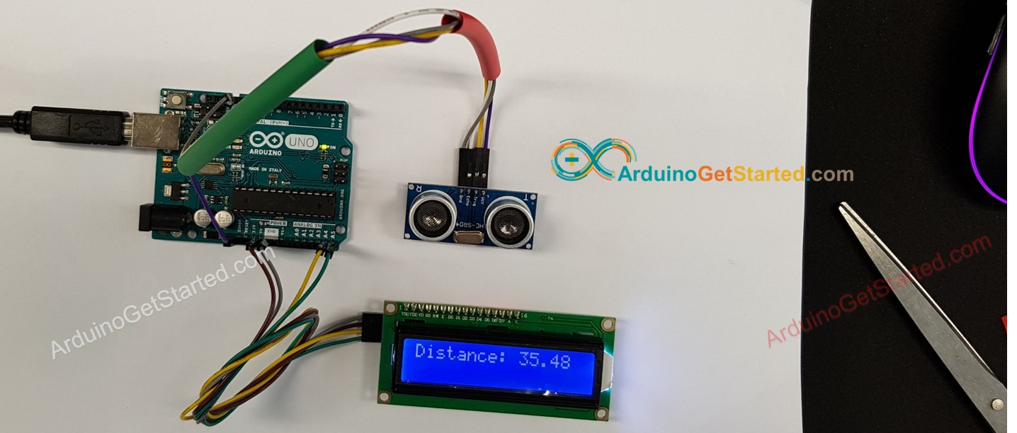 Arduino Ultrasone LCD Bedradingsschema