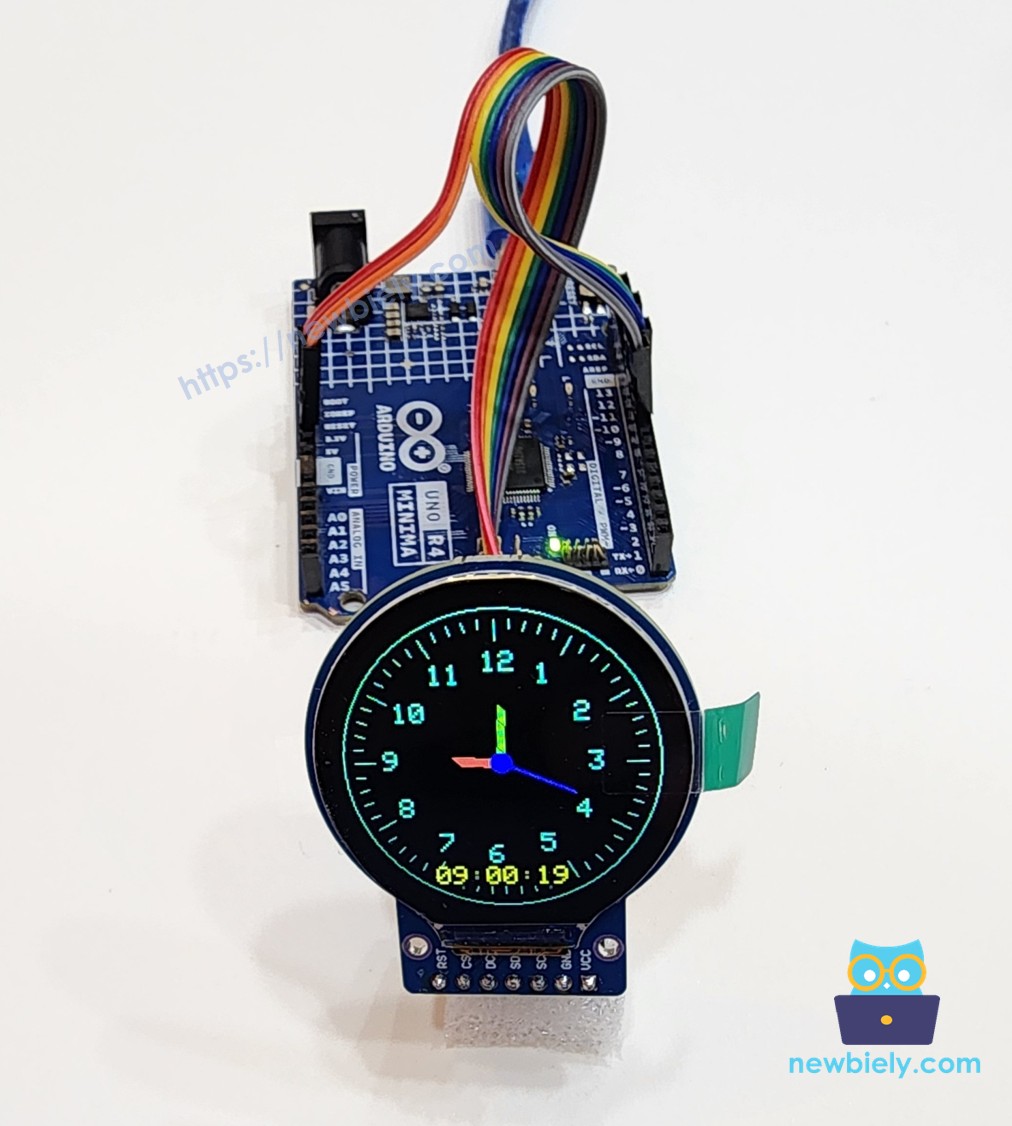 Arduino UNO R4 Round Circular TFT LCD Display Screen display Clock Watch