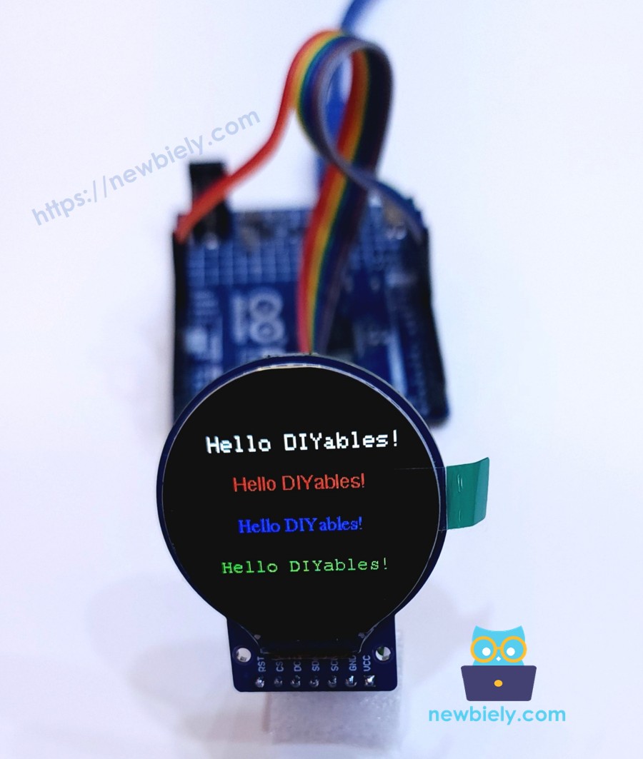 Arduino UNO R4 Round Circular TFT LCD Display Screen External Font