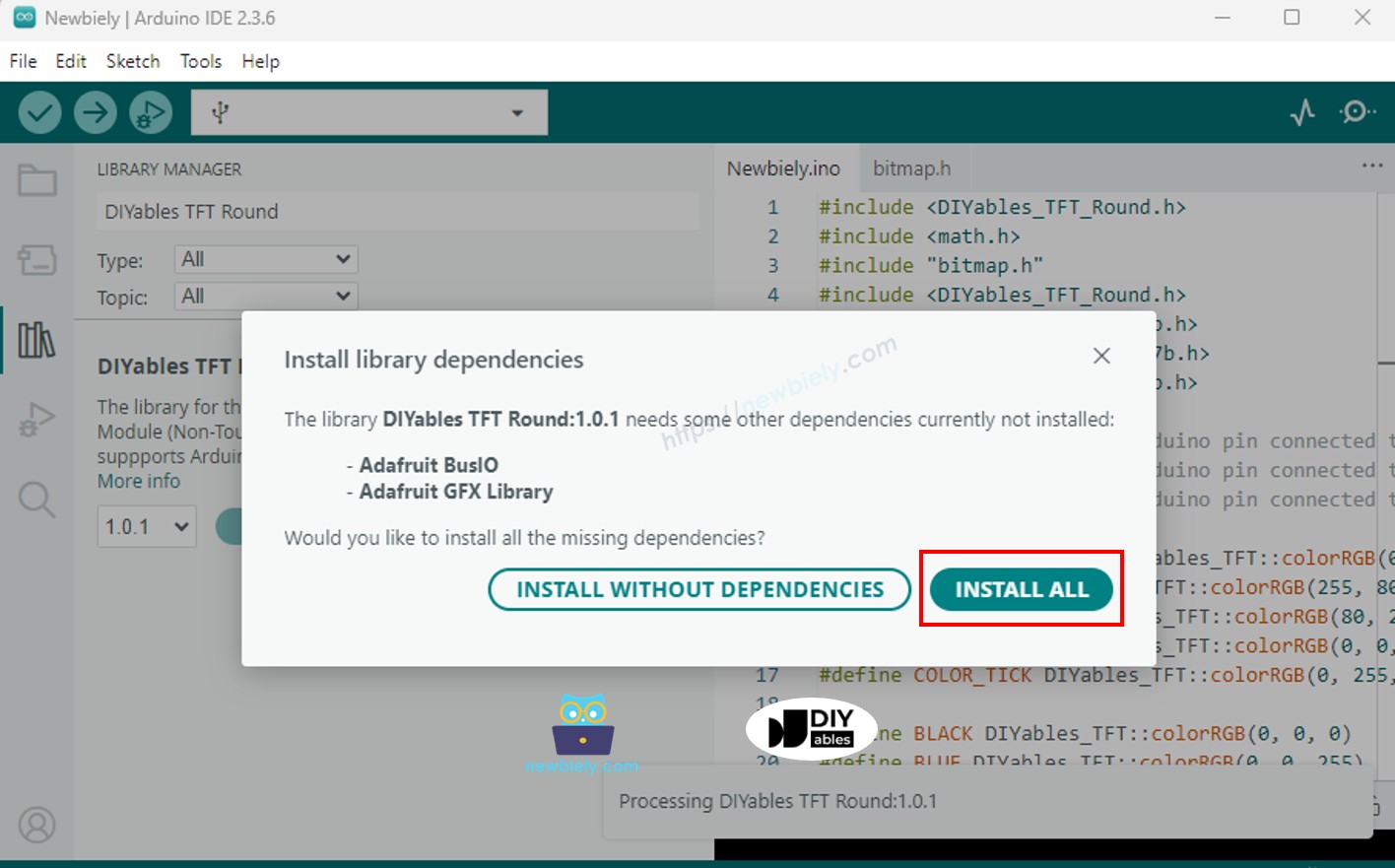 Arduino UNO R4 TFT LCD dependency installation