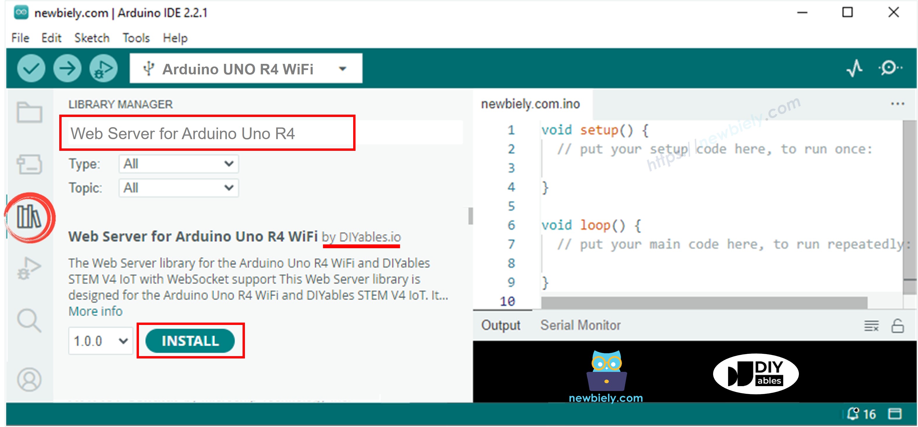Arduino UNO R4 Web Server library