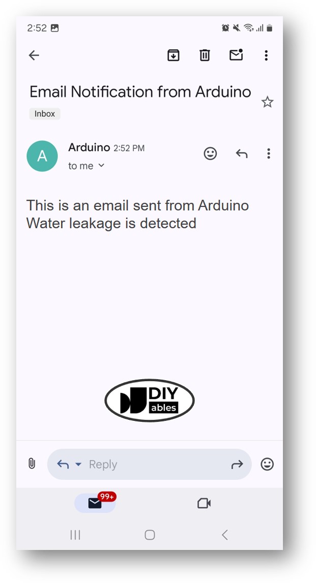 Arduino watersensor email