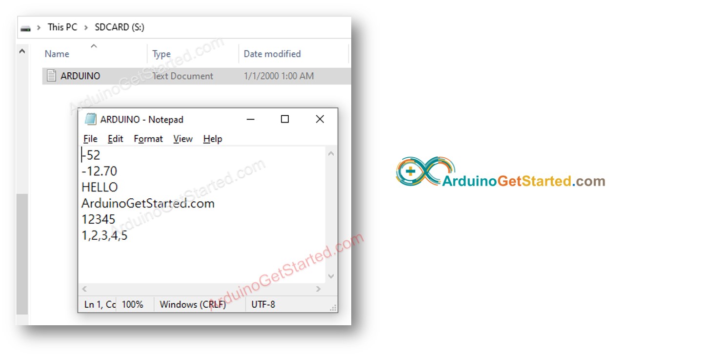 Arduino schrijft variabele naar Micro SD-kaart
