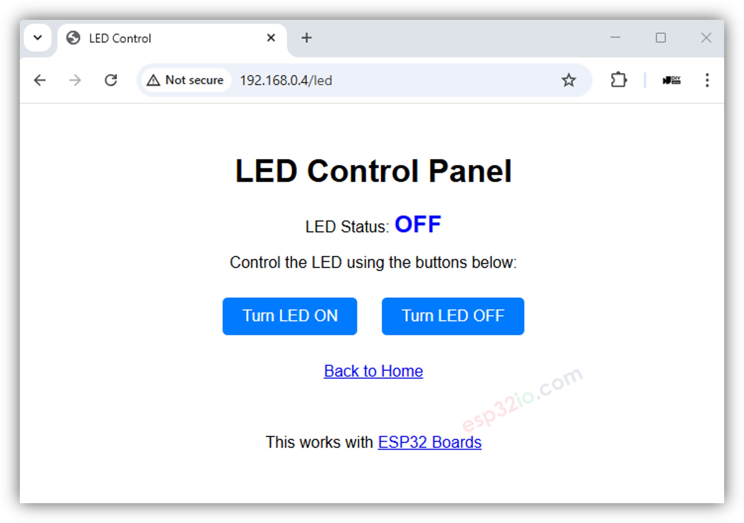 LED Control Page Demo