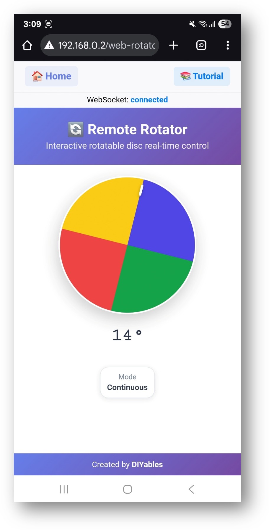 ESP32 DIYables WebApp Web Rotator app