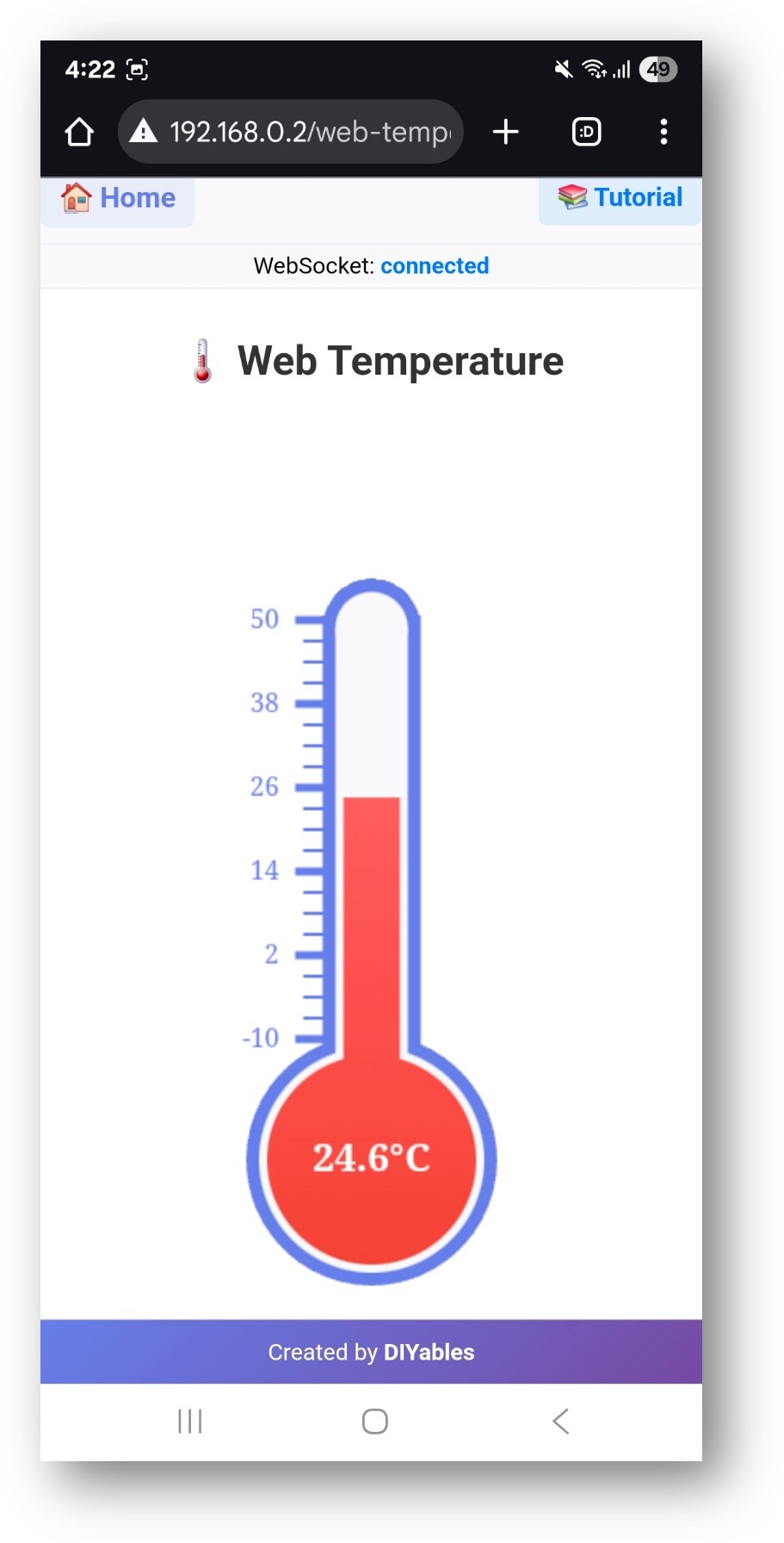 ESP32 DIYables WebApp Web Temperature app