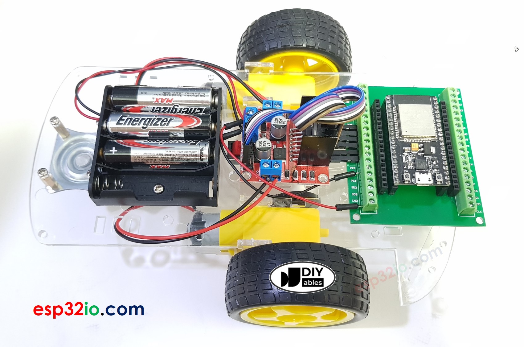 ESP32 2WD auto bedradingsschema