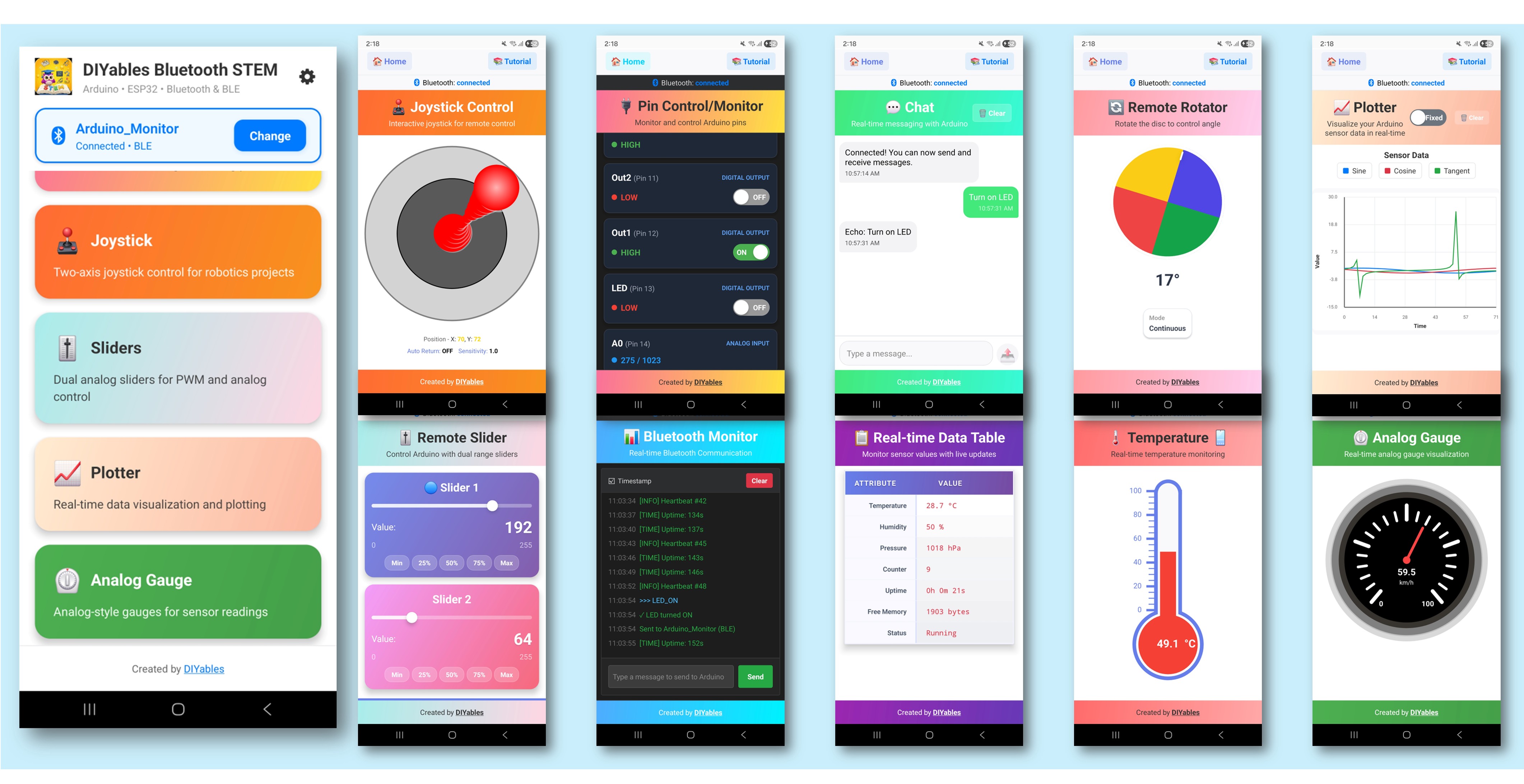 DIYables Bluetooth App - Startscherm met Meerdere Apps