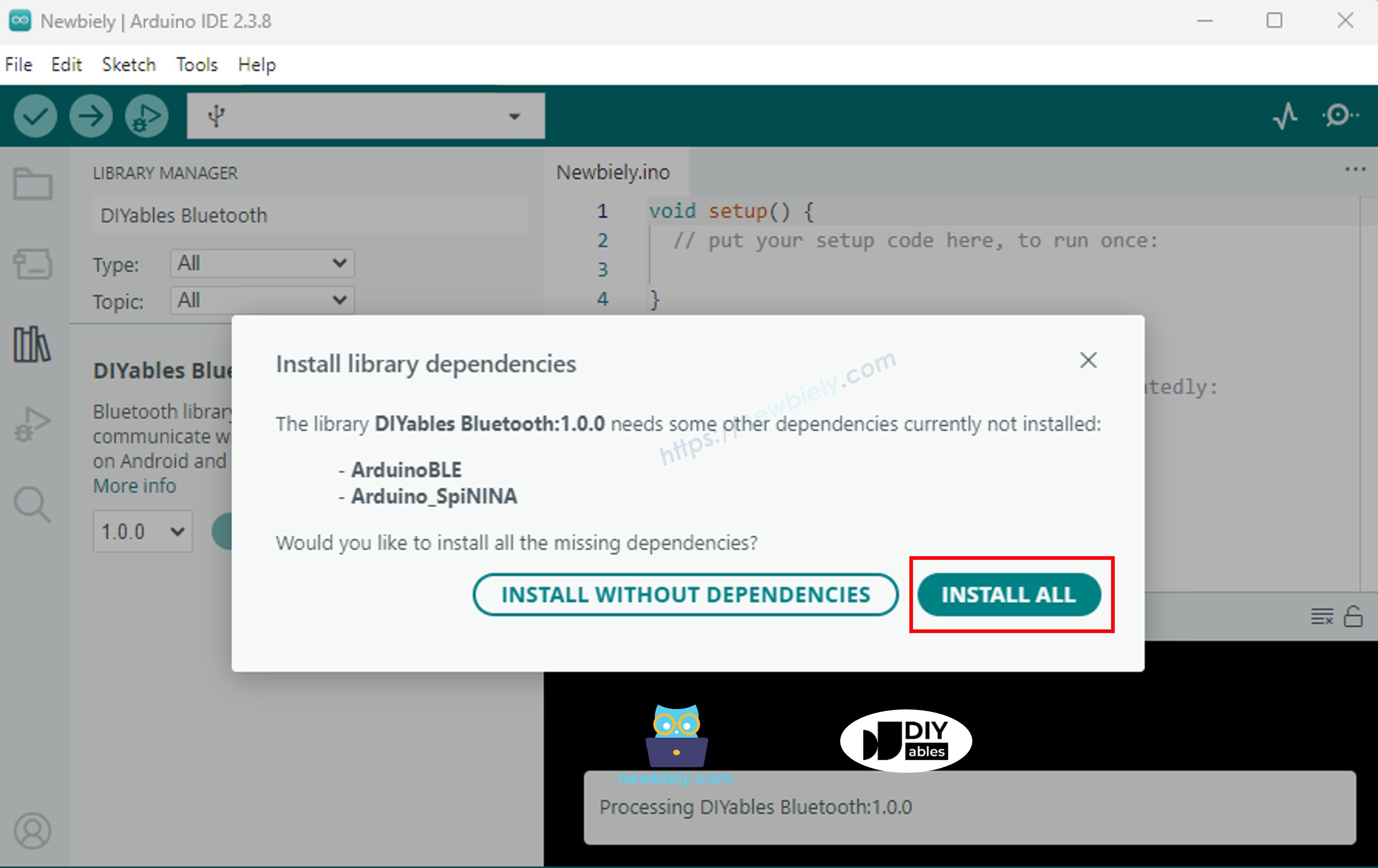 ESP32 DIYables Bluetooth afhankelijkheden