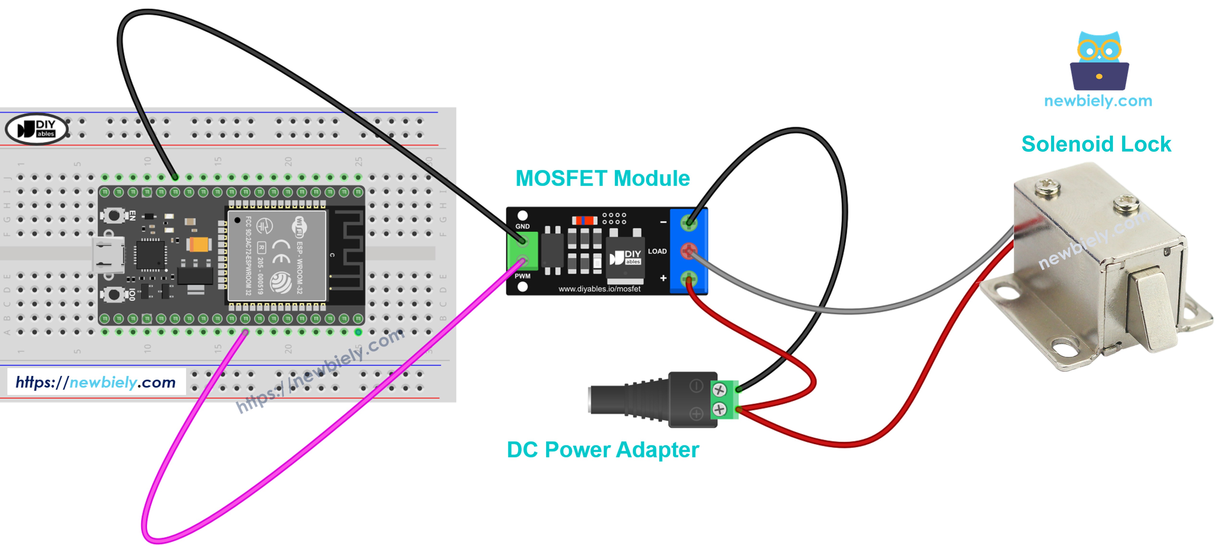 Magneetslot en MOSFET-module bedrading