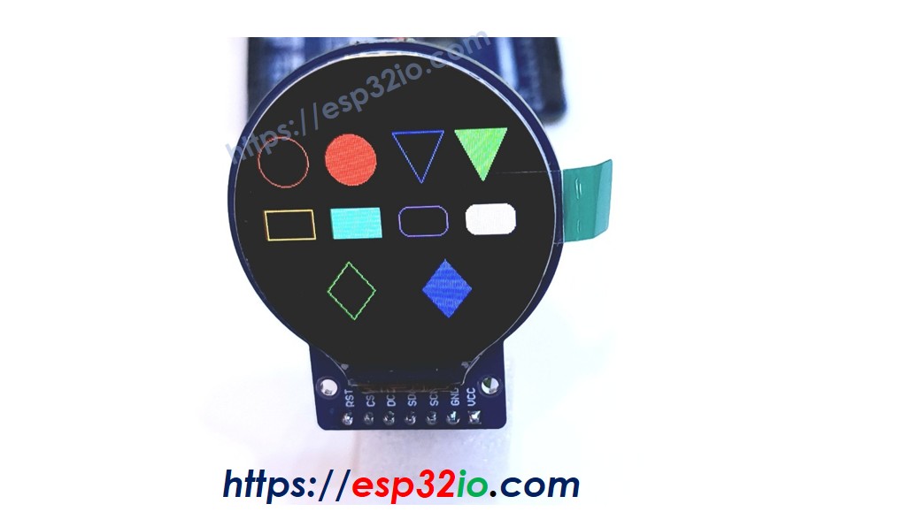 ESP32 Round Circular TFT LCD Display Screen Draw Shapes