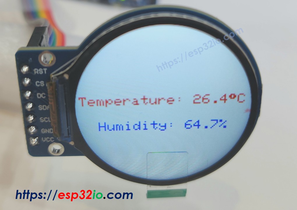 ESP32 Round Circular TFT LCD Display Screen show text and number