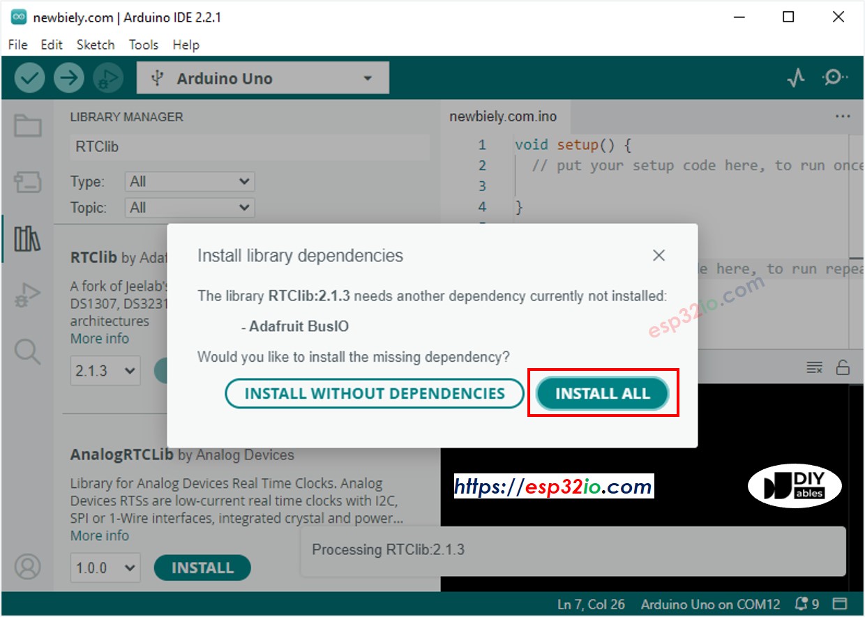 ESP32 Adafruit BusIO bibliotheek