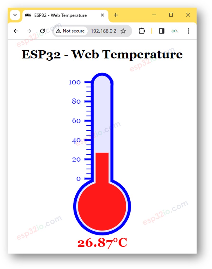 ESP32 temperatuur web browser server